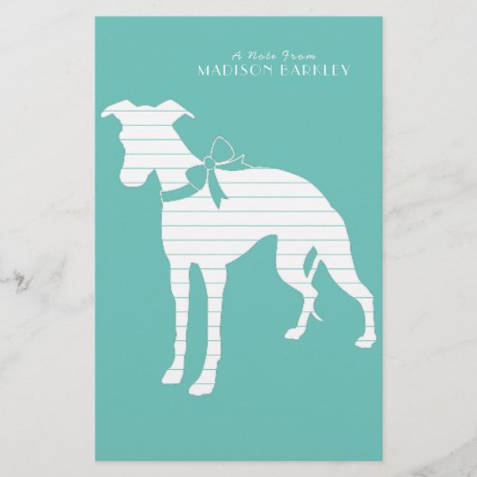 Whippet Dog Puppy Briefpapier (Voorkant)
