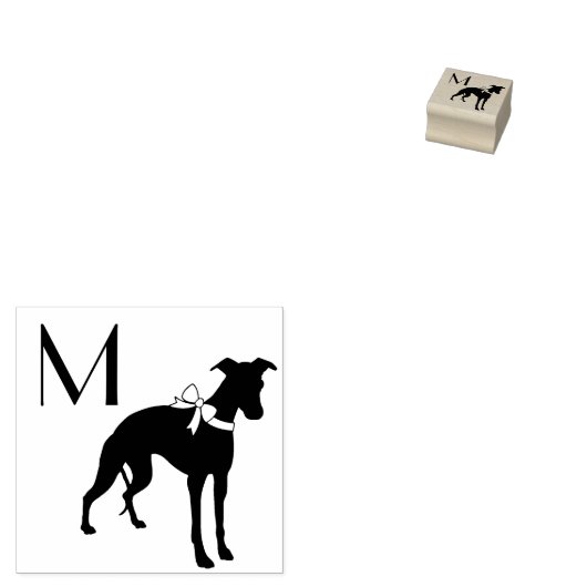 Whippet Dog Puppy Rubberstempel (Gestempeld)