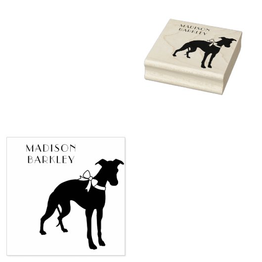 Whippet Dog Puppy Rubberstempel (Gestempeld)