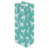 Whippet Dog Puppy Wijn Cadeautas (Achterkant Gekanteld)