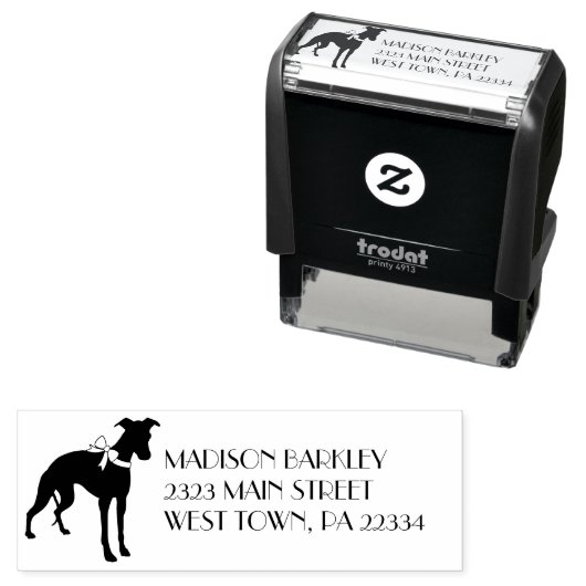 Whippet Dog Puppy Zelfinktende Stempel (In situ)