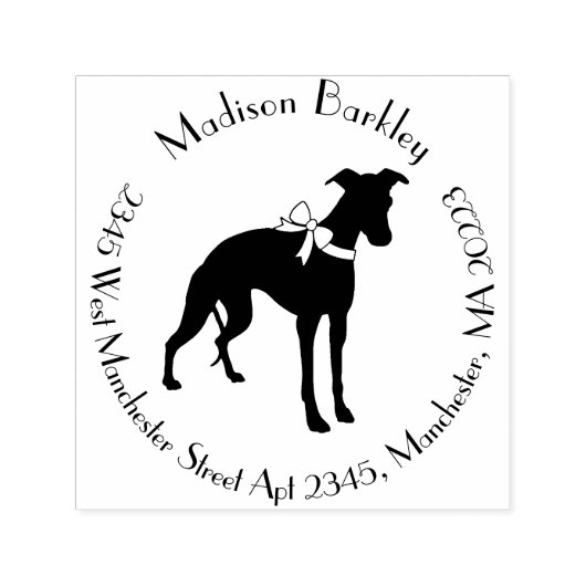 Whippet Dog Puppy Zelfinktende Stempel (Design)