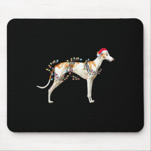 Whippet Dog Santa Claus Pet Kerstlicht Muismat