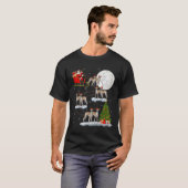 Whippet Dog Santa Sleigh Flying Funny Magical Chri T-shirt (Voorkant volledig)
