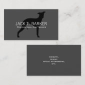 Whippet Dog Silhouet Zwart op Grijs Visitekaartje (Voorkant / Achterkant)