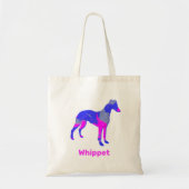 Whippet Dog Silhouette Crazy Hot Pink Tote Bag (Voorkant)