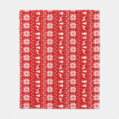 Whippet Dog Silhouettes Kerstvakantie Patroon Fleece Deken (Voorkant)
