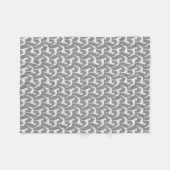 Whippet Dog Silhouettes Pattern Grey and White Fleece Deken (Voorkant (Horizontaal))