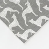 Whippet Dog Silhouettes Pattern Grey and White Fleece Deken (Hoek)