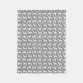 Whippet Dog Silhouettes Pattern Grey and White Fleece Deken (Voorkant)