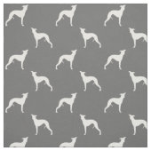 Whippet Dog Silhouettes Pattern Grey and White Stof (Swatch)