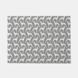 Whippet Dog Silhouettes Pattern Grey Deurmat