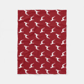 Whippet Dog Silhouettes Pattern Red en White Fleece Deken (Voorkant)