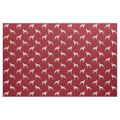 Whippet Dog Silhouettes Pattern Red en White Stof (Fat Quarter)