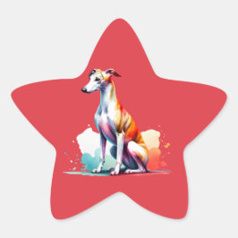 Whippet Dog Ster Sticker