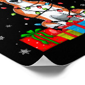 Whippet Dog Ugly Xmas Lights Santa Hat Whippet Dog Poster (Hoek)