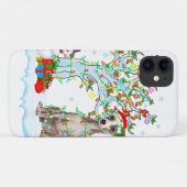Whippet Dog Xmas Tree Lighting | Santa Hat Gift Case-Mate iPhone Case (Achterkant (horizontaal))