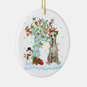 Whippet Dog Xmas Tree Lighting | Santa Hat Gift Keramisch Ornament (Rechts)