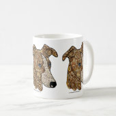 Whippet Doodle Coffee Mok (Voorkant rechts)