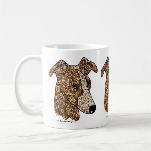 Whippet Doodle Coffee Mok (Links)