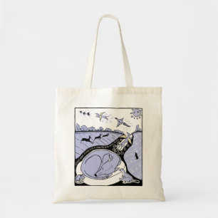 Whippet droomillustratie tote bag