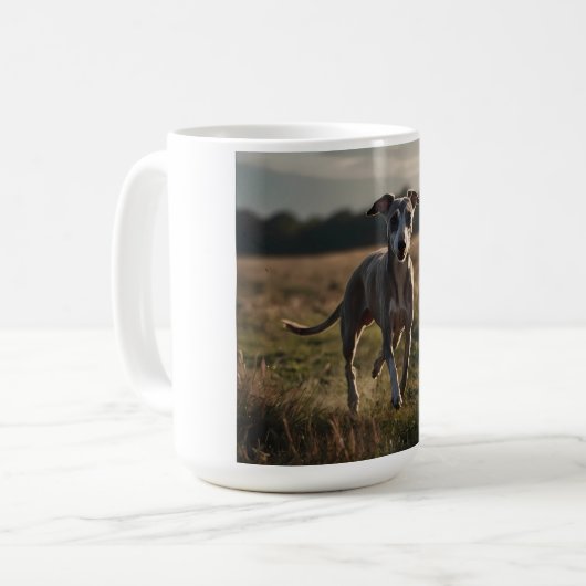 Whippet Elegant Coffee Mok (Voorkant links)