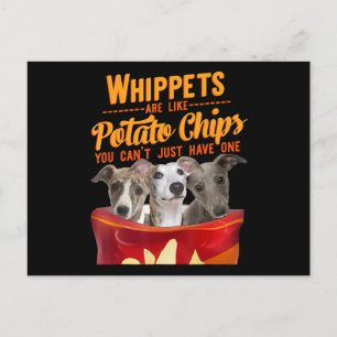Whippet En Aardappel Chips Grappige Hond Mama Papa Briefkaart
