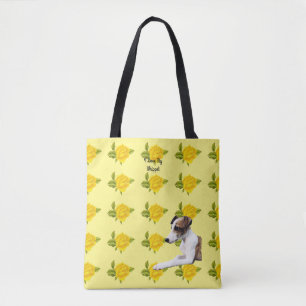 Whippet en gele rozen [Med] Tote Bag