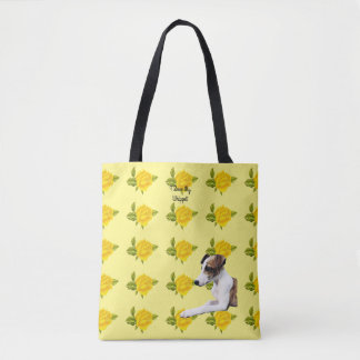 Whippet en gele rozen [Med] Tote Bag