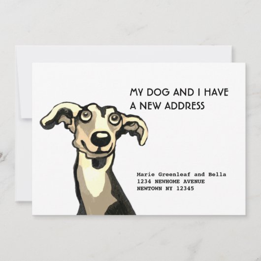 Whippet en ik zijn verhuisd, Verhuisbericht Aankondiging (Voorkant)