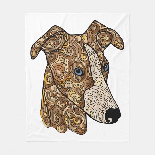 Whippet Fleece Blanket Deken (Voorkant)