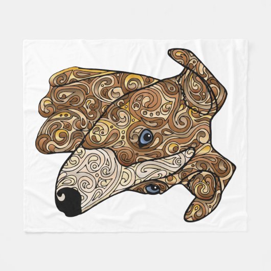 Whippet Fleece Blanket Deken (Voorkant (Horizontaal))