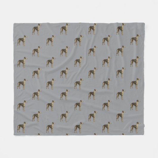 Whippet fleece blanket with grey background (Voorkant (Horizontaal))