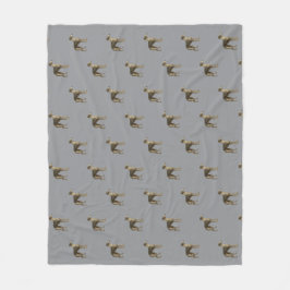 Whippet fleece deken met grijze achtergrond
