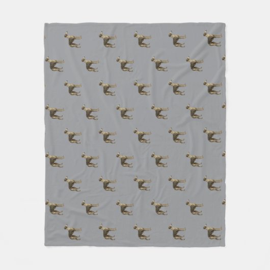 Whippet fleece deken met grijze achtergrond (Voorkant)