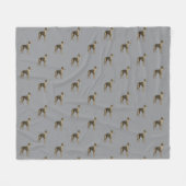 Whippet fleece deken met grijze achtergrond (Voorkant (Horizontaal))