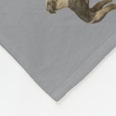 Whippet fleece deken met grijze achtergrond (Hoek)