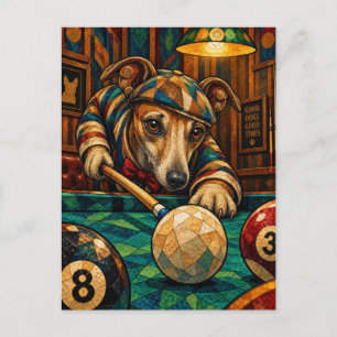 Whippet, Geometrisch Mozaïek Briefkaart