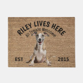 Whippet gepersonaliseerd Hondenliefhebber Deurmat (Voorkant)