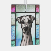 Whippet "Glas in lood" Glas Ornament (Voorkant Rechts)