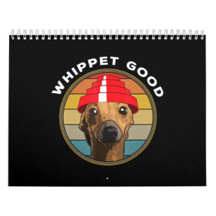 Whippet Good Funny 80s Music Dog Design Kalender