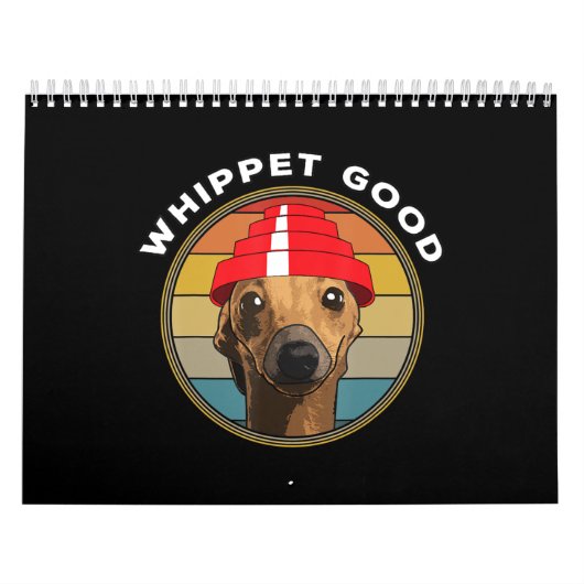 Whippet Good Funny 80s Music Dog Design Kalender (Hoes)