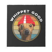 Whippet Good Funny 80s Music Dog Design Notitieblok (Voorkant)