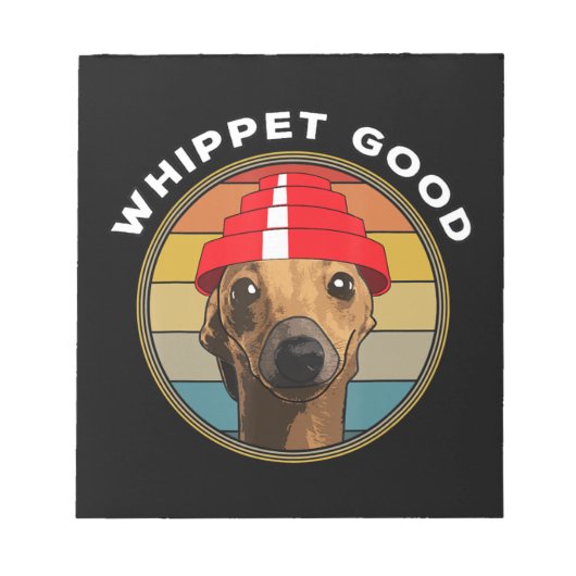 Whippet Good Funny 80s Music Dog Design Notitieblok (Voorkant)