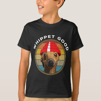 Whippet Good Funny 80's Music Dog T-shirt