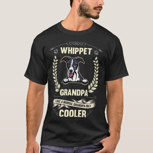 Whippet Grandpa Like A Normal Grandpa Only Cooler T-shirt (Voorkant)