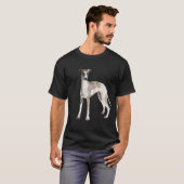 Whippet grijs en wit t-shirt (Voorkant volledig)