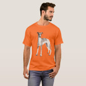 Whippet grijs en wit t-shirt (Voorkant volledig)