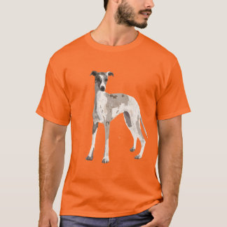 Whippet grijs en wit t-shirt
