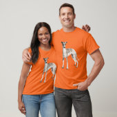 Whippet grijs en wit t-shirt (Unisex)